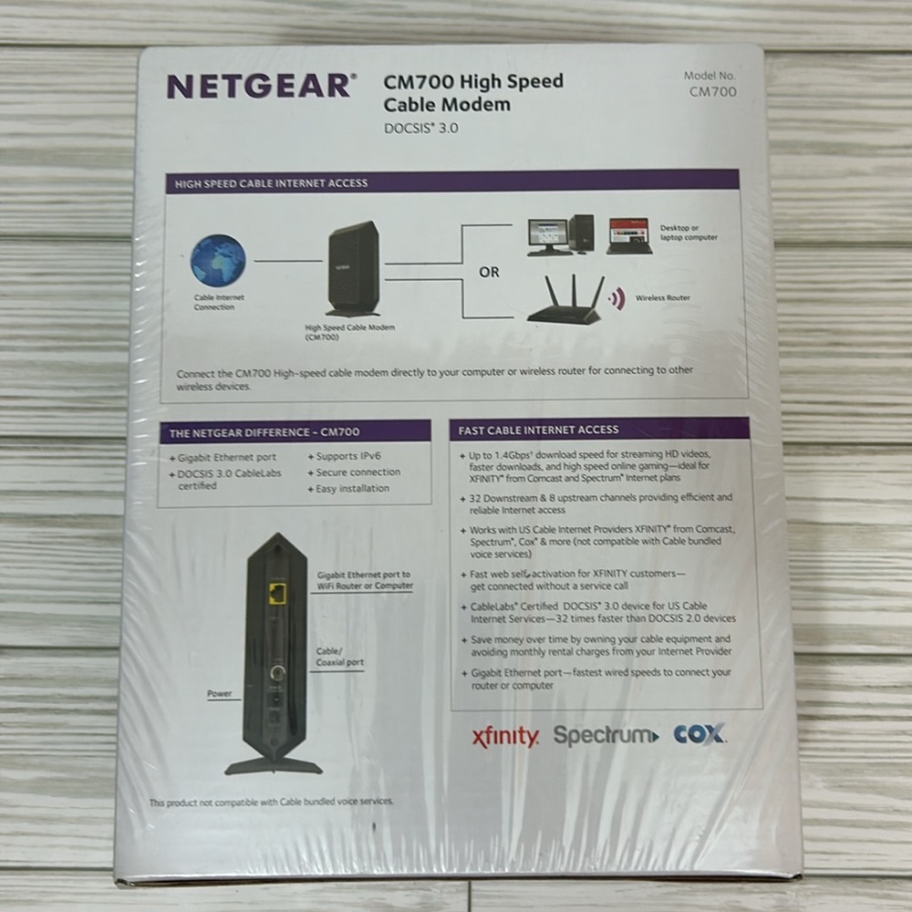 NETGEAR CM700 High Speed Cable Modem NIP - Picture 3 of 7